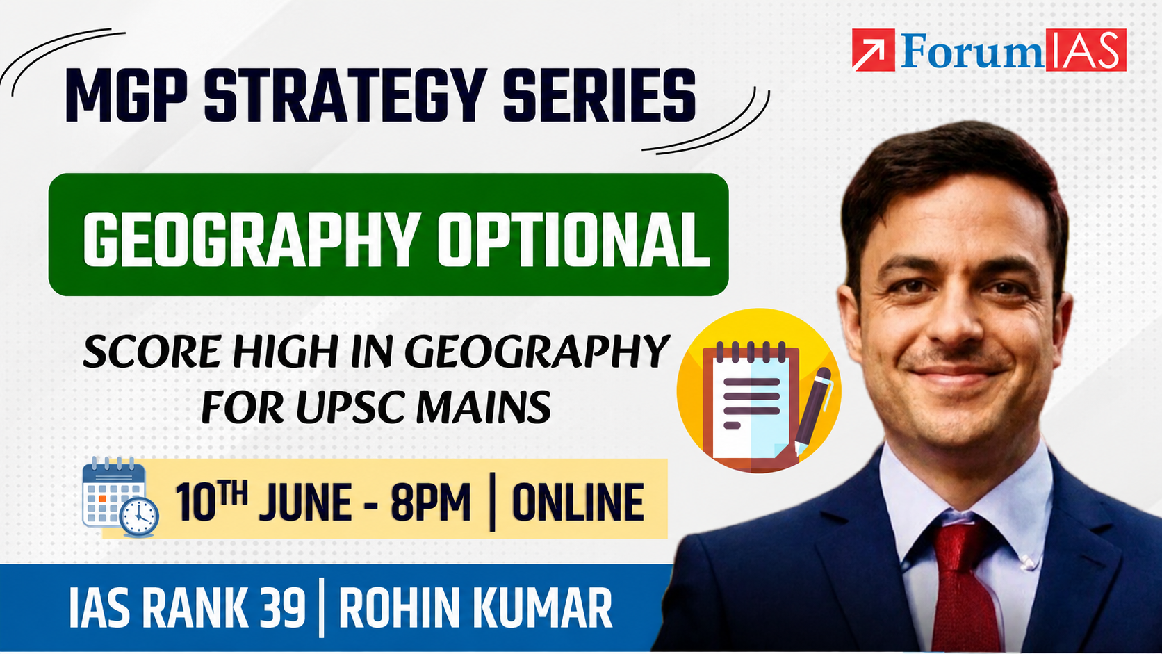Geography Optional Strategy Session with AIR 39 Rohin Kumar